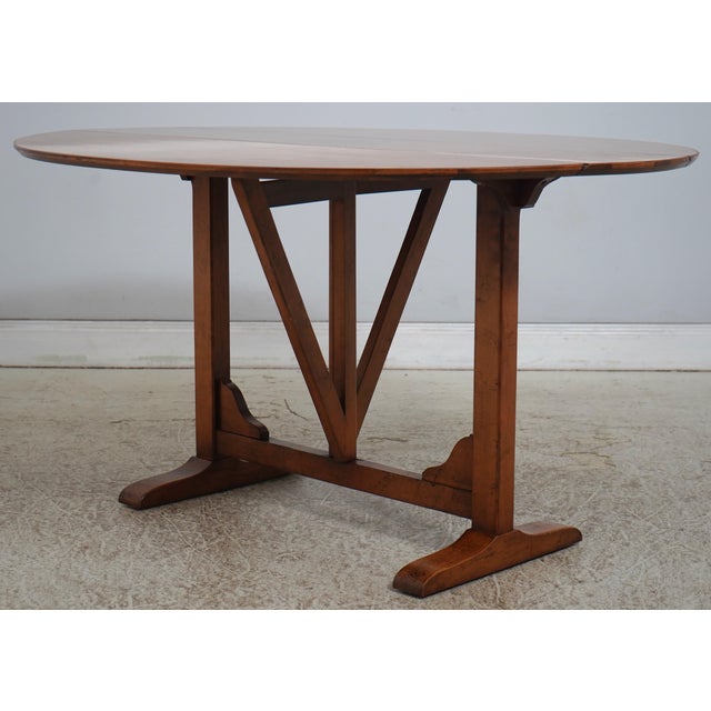 1980s Wright Table Co Walnut Drop Leaf Table For Sale - Image 5 of 17