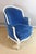 Louis XV Lounge Chair in Blue Velvet For Sale - Image 10 of 11
