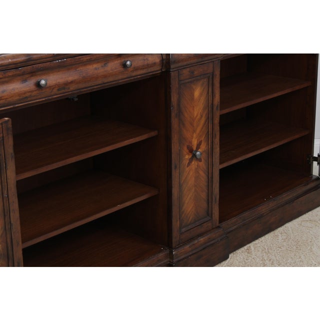 Wood Continental Style Inlaid Front Distressed Sideboard Console For Sale - Image 7 of 17