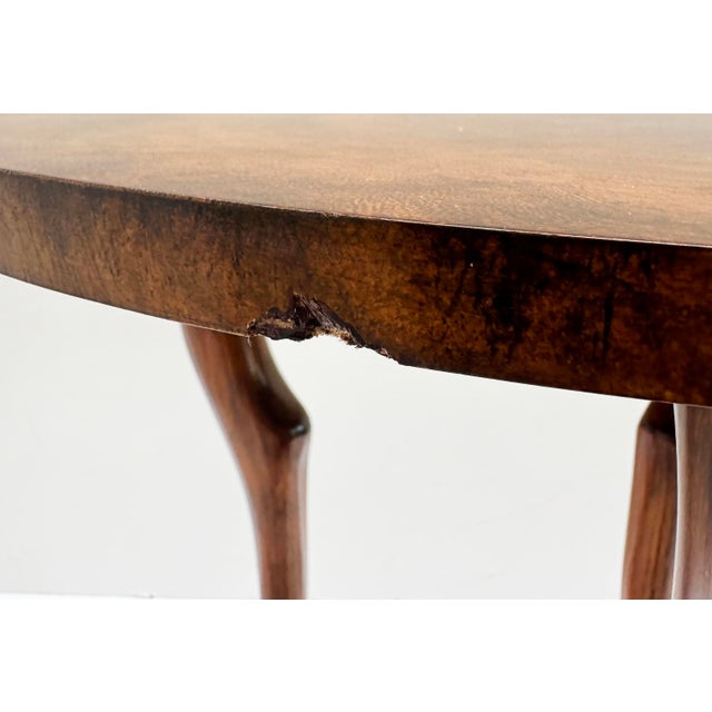 Late 20th Century Vintage Burl Side Table With 3 Graceful Antelope