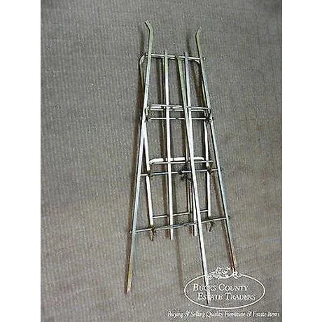 Brass Mid Century Vintage Italian Brass Folding Collapsible Easel Magazine Stand For Sale - Image 8 of 13