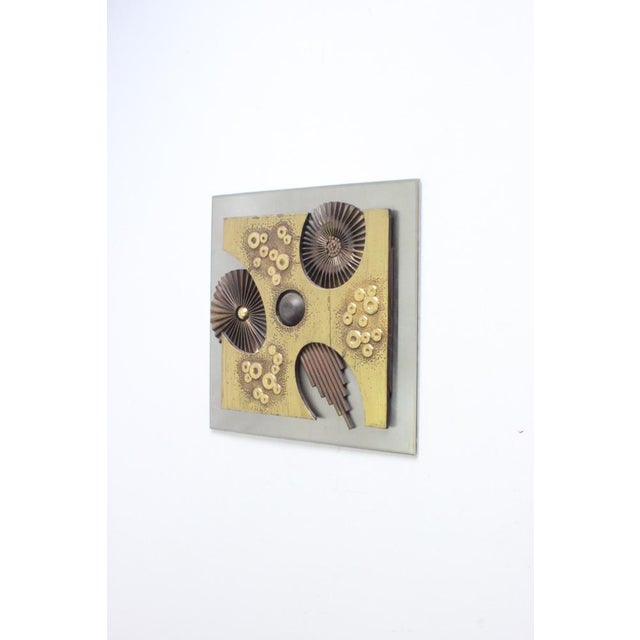Copper Brutalist Brass Wall Panel, 1970s For Sale - Image 8 of 16