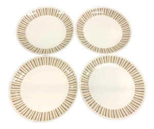 1960s Mid-Century Modern Mikasa Elite Trend Chop Plates- Set of Four
