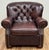 Late 20th Century Vintage Oversized Tufted Leather Writers Chair With Ottoman For Sale - Image 5 of 18