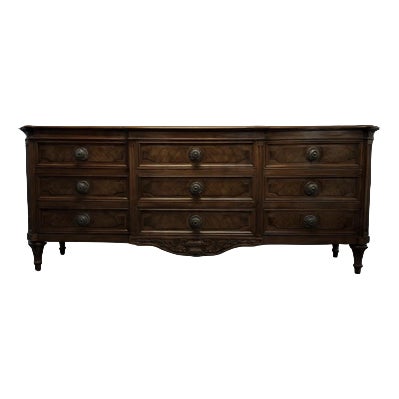 American Walnut Breakfront Triple Dresser or Chest of Drawers from Karges For Sale
