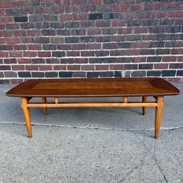 Mid-Century Modern Lane Walnut and Burl Coffee Table For Sale - Image 3 of 12