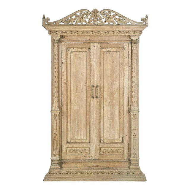 Antique Indian Double-Leaf Door in Carved Solid Wood For Sale