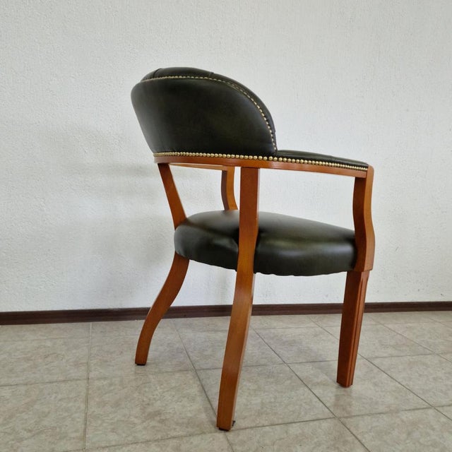 Wood Chesterfield Office Chair, 2000s For Sale - Image 7 of 8