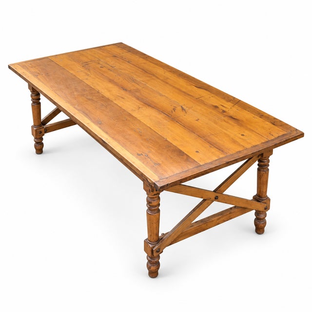 Antique Primitive Maple Campaign Style Folding Farm / Dining Table or Desk or Wine Tasting For Sale - Image 9 of 12