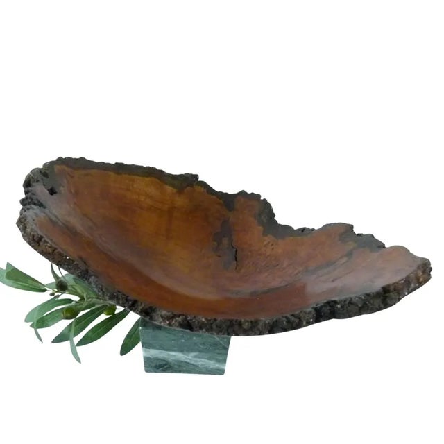 1970s 1970s Cherry Burl Bowl by Hoyt G. Brown Signed . Appalachian Folk Art . Live Edge Wood Bowl For Sale - Image 5 of 18