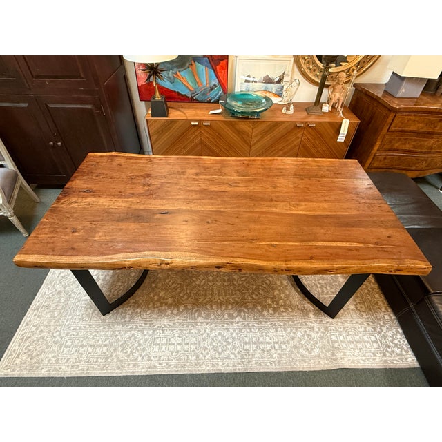 Contemporary Sobu Designs Leviathan Smoked Acacia Live Edge Dining Table For Sale - Image 3 of 12
