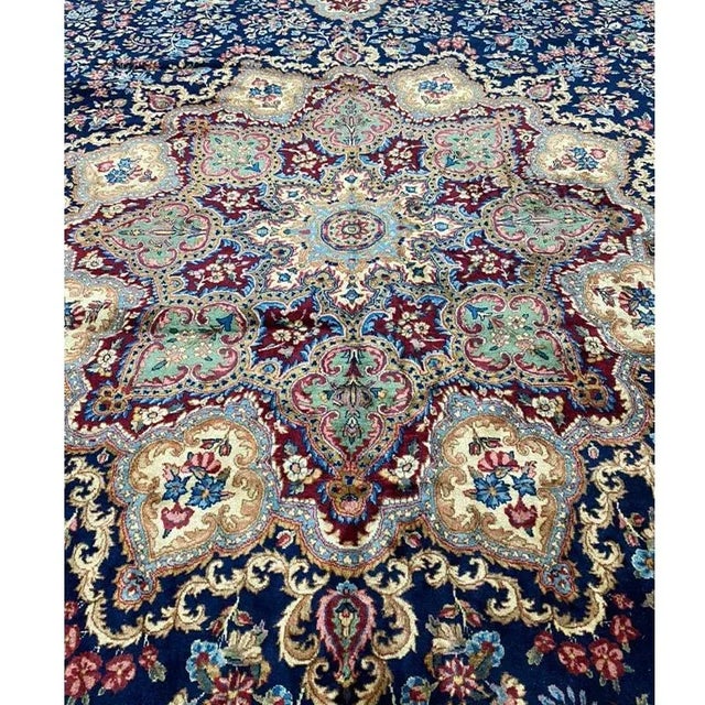 1960s Persian Kerman Area Rug 11’11” X 19’9″ For Sale - Image 12 of 13