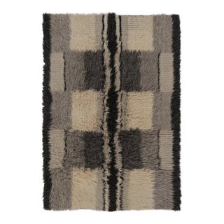 Vintage Swedish Scandinavian Style Shag Wool Rug by Rug & Kilim For Sale