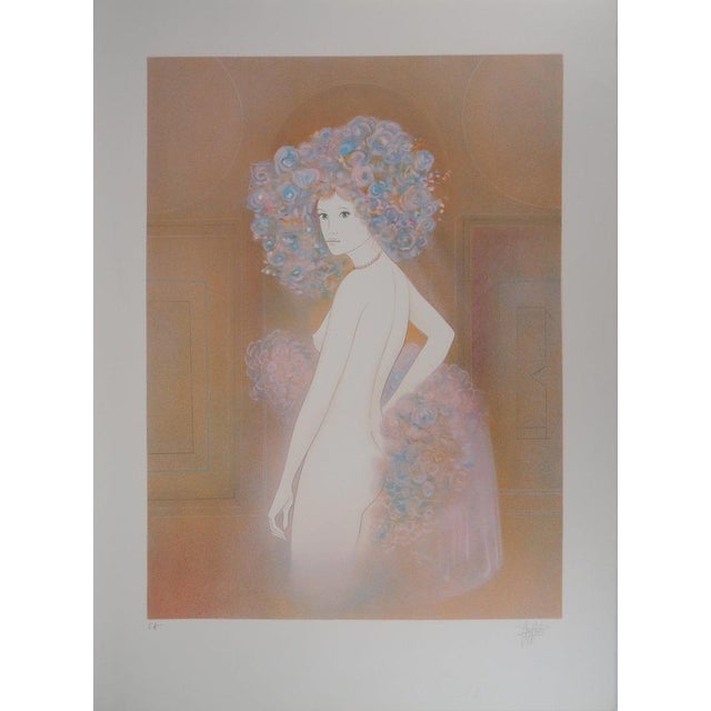 Guy Ribes, Jeune fille en fleurs, Nude, Lithograph For Sale - Image 8 of 8