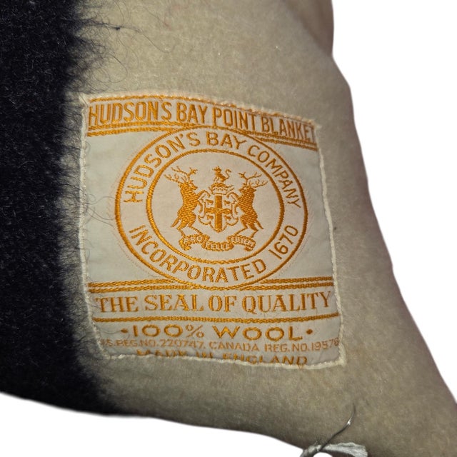 Mid 20th Century Vintage Hudson Bay blanketPillow For Sale - Image 5 of 5