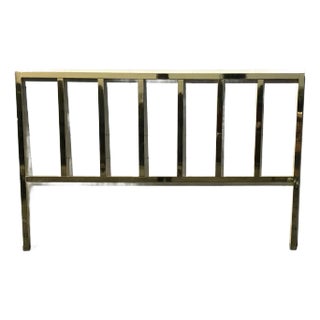 Brass Gold Headboard Furniture Bed Bedroom Glam Hollywood Regency Vintage For Sale