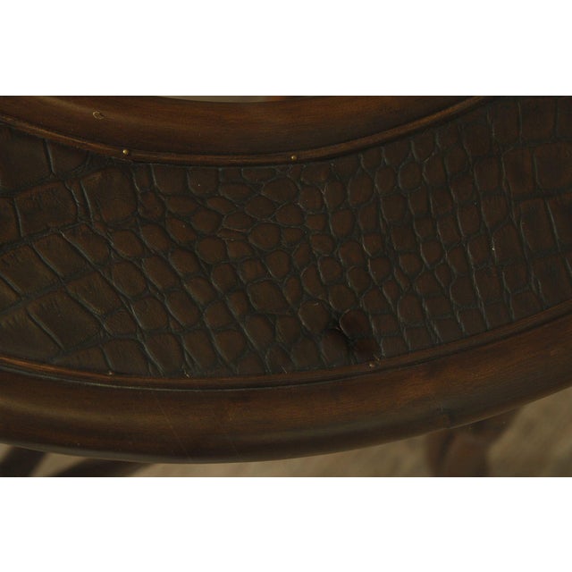 Hollywood Regency Round Glass Top Rattan Dining Table For Sale - Image 15 of 17