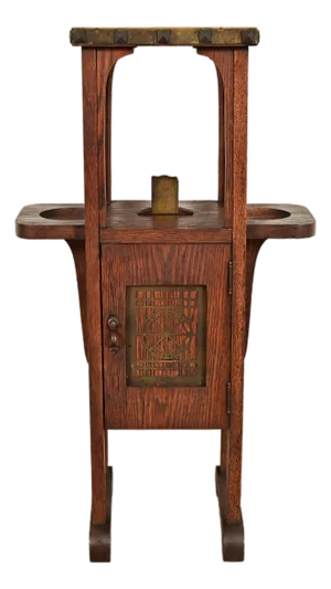 Stickley Brothers Style Antique Mission Arts & Crafts Oak and Brass Smoker Stand, Circa 1910