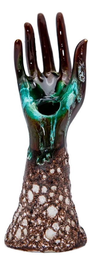 Small Fat Lava Vase from Vallauris, Southern France, 1960s