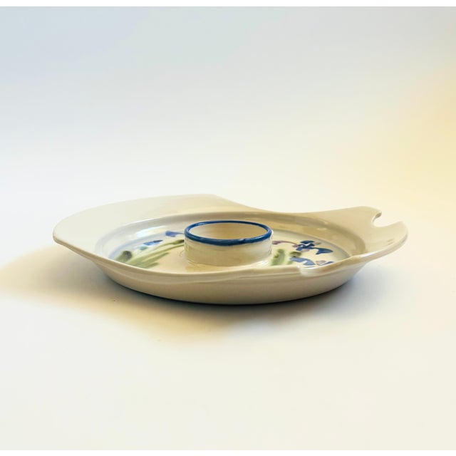 Contemporary Studio Pottery Serving Plate With Chopstick Rest For Sale - Image 3 of 8