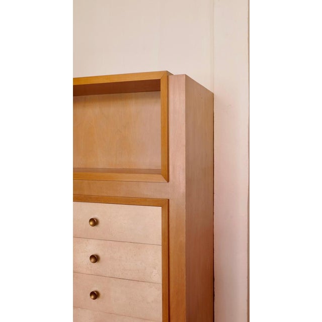 French Chest of Drawers in Ash Wood and Parchment by Blanche Klotz, 1930s For Sale - Image 10 of 13