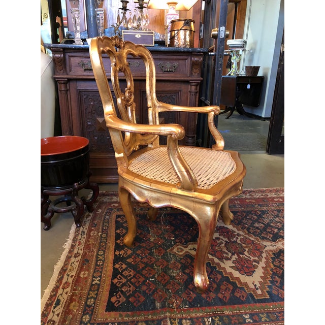 Late 19th Century Antique Hand Carved Venetian Arm Chair For Sale - Image 4 of 11