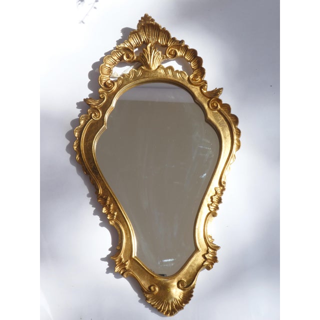 Vintage Gold French Baroque Mirror, 1960s For Sale - Image 4 of 9