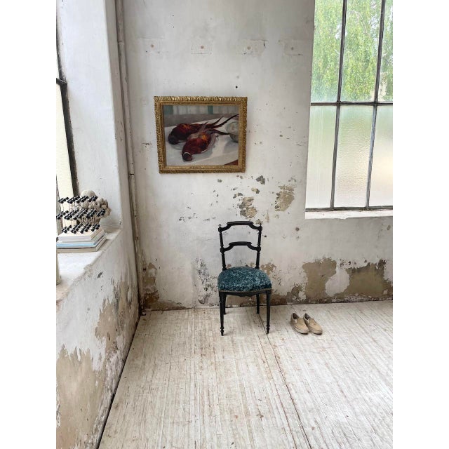 Napoleon III Chair in Blue Velvet, 1890s For Sale - Image 10 of 18