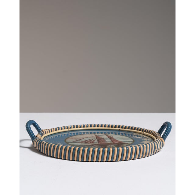 Mid 20th Century United Kingdom Blue Glass Tray For Sale - Image 4 of 15