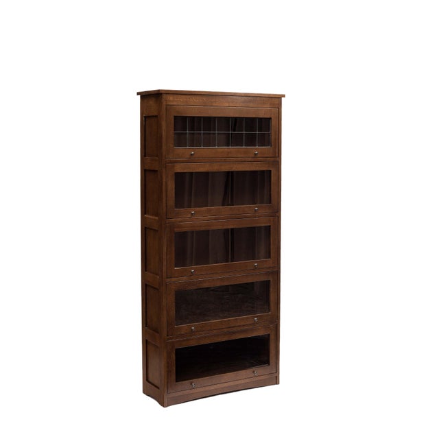 Mission Craftsman Style Oak Barrister Bookcase - 5 Stack - Micheal Cherry For Sale - Image 13 of 18