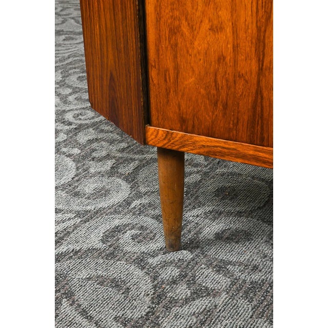 Wood 1960s Danish Modern Rosewood Corner Cabinet With Smoked Glass Door For Sale - Image 7 of 10