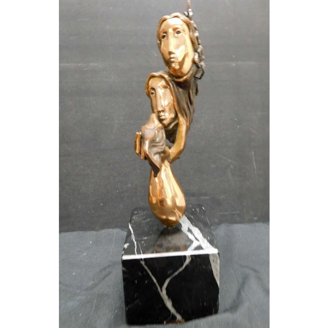 1980s Sunol Alvar "Pareja" Bronze Sculpture With Granite Base Signed For Sale - Image 5 of 14