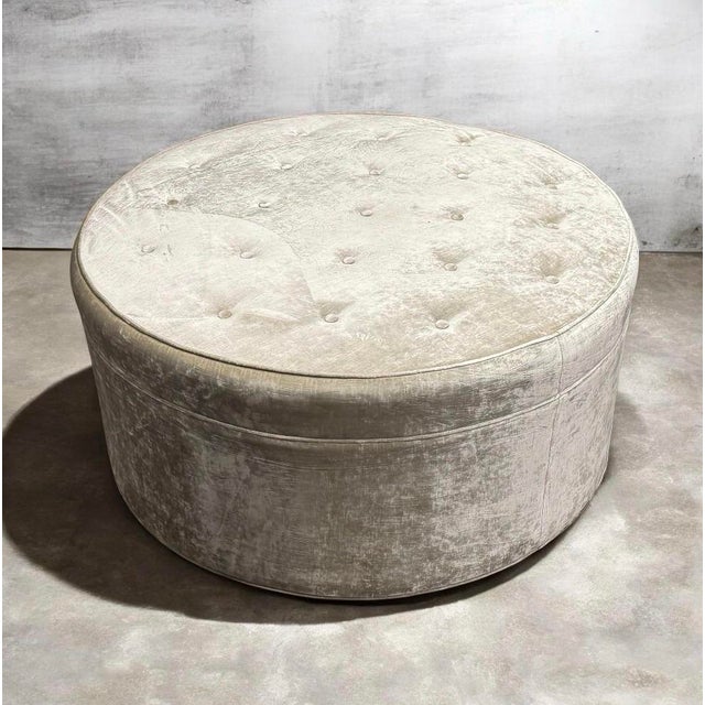 Mid-Century Modern Vintage Edward Wormley Style Oversize Ottoman For Sale - Image 3 of 4
