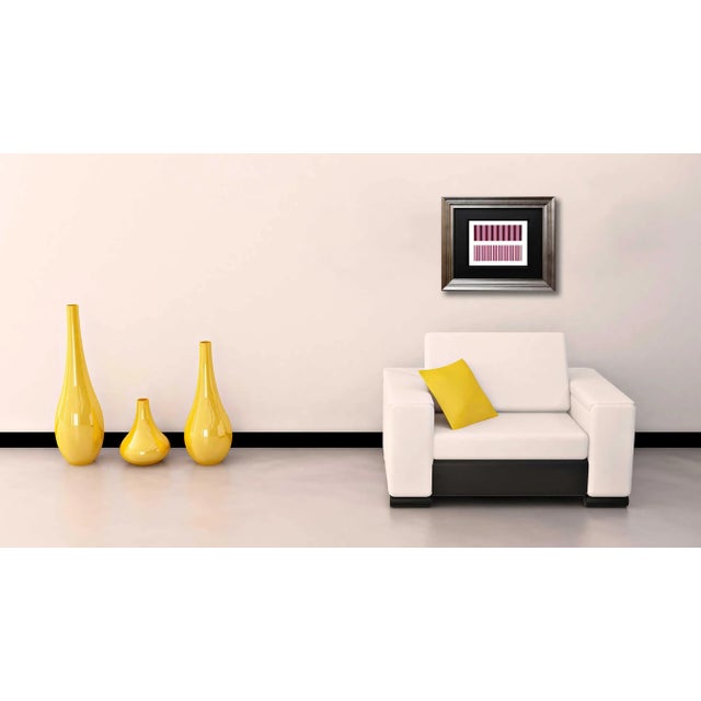 Original color Albers Silkscreen Limited Edition. XIII-2b. Size: 27x20,4cm. Frame Size: 20 3/4 x 18in. The colors are part...