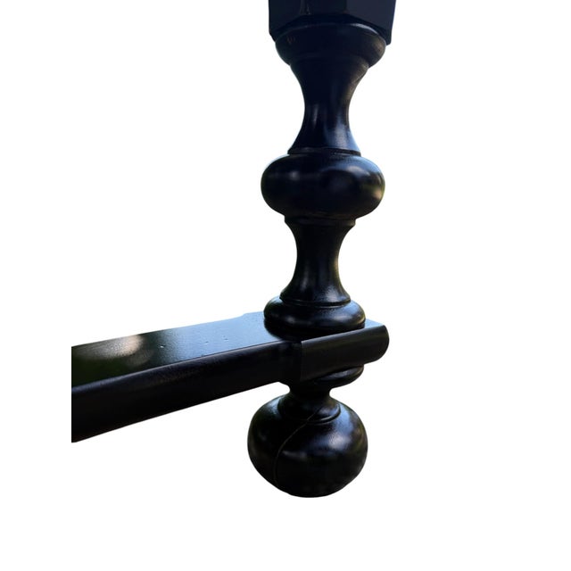 Henredon Ebonized Serpentine Console Table For Sale - Image 9 of 12