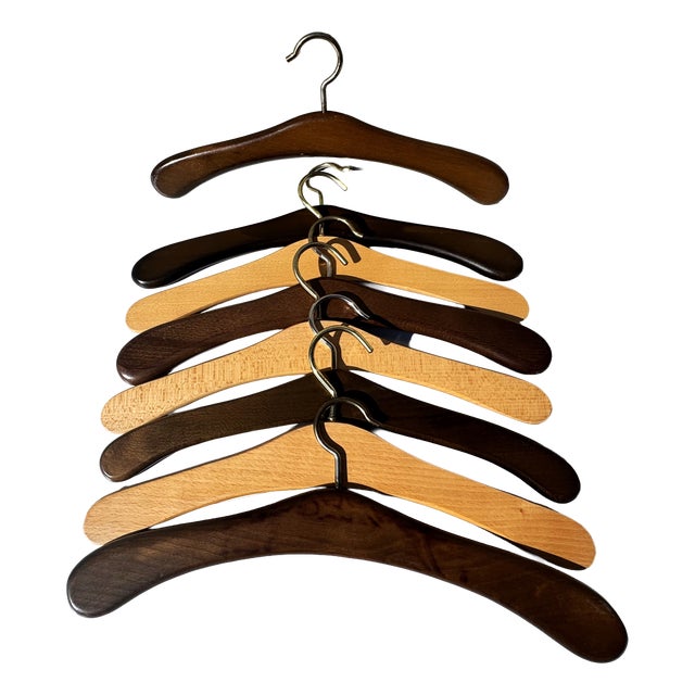 Vintage Danish Hardwood Coat Hangers, 1960s, Set of 8 For Sale