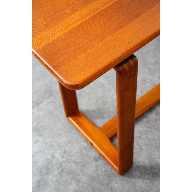 Wood Mid Century Modern Console Table Teak Solid Wood Denmark Vintage Rectangular MCM For Sale - Image 7 of 12
