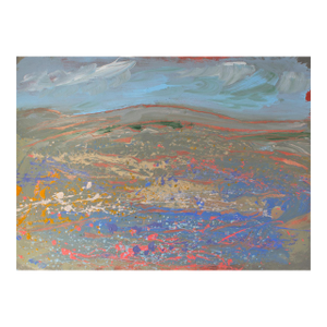1980s “Blue Range” Abstract Acrylic Landscape Painting by Harry Hilson