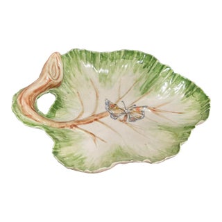 Vladimir Kanevsky Signed Porcelain Leaf W”butterfly For Sale