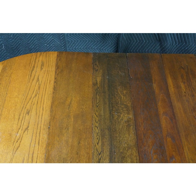 Antique American Classical Victorian Scrolled Oak Round Extendable Dining Table For Sale - Image 12 of 18