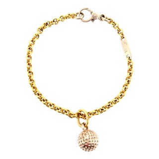 Pomellato 18k Gold Bracelet With Ball Charm Pendant For Sale