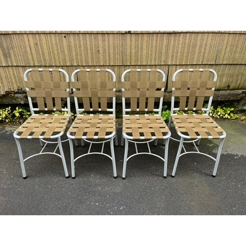 Vintage Aluminum Table and Chair Set For Sale - Image 9 of 14