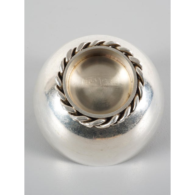 Vintage French Bowl in Silver-Plated Metal by Jean Despres, 1950 For Sale - Image 4 of 5