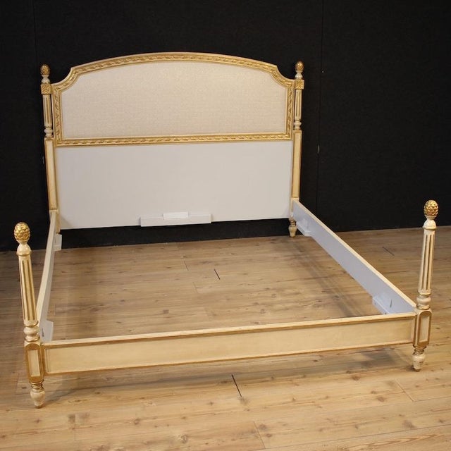 Louis XVI Lacquered and Gilded Double Bed, 1950s For Sale - Image 13 of 13