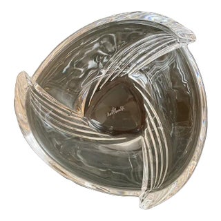 German Art Deco Crystal Glass Bowl Catchall by Rosenthal, C Mid 20th Century For Sale