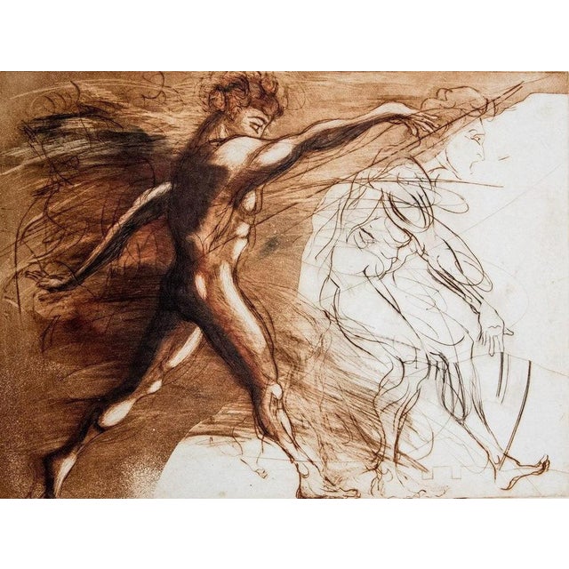 Jean-Marie GUINY (1954-2010) Javelin Thrower Original color carborundum engraving Signed in pencil Limited edition of 75...