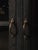 Late 20th Century Charcoal-Washed Wooden Glass Cabinet With Brass Details For Sale - Image 5 of 6