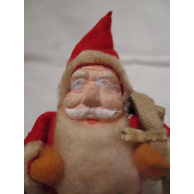 Antique Christmas 5" Santa Clay Face Composition & Cloth Body Japa For Sale In Columbia, SC - Image 6 of 8