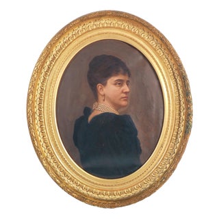 C. Ghirardi, Portrait of a Woman, Oil on Canvas, 1891 For Sale