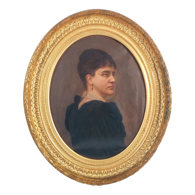 C. Ghirardi, Portrait of a Woman, Oil on Canvas, 1891 For Sale